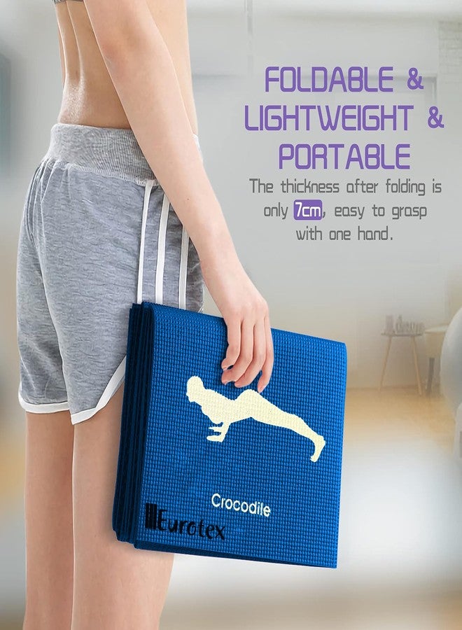 Eurotex Travel Yoga Mat Non Slip Foldable Portable Gym Mat Fitness Training Pilates Exercise Mat Workout for Women Men with Carry Bag 24 x 72 in - Image 2