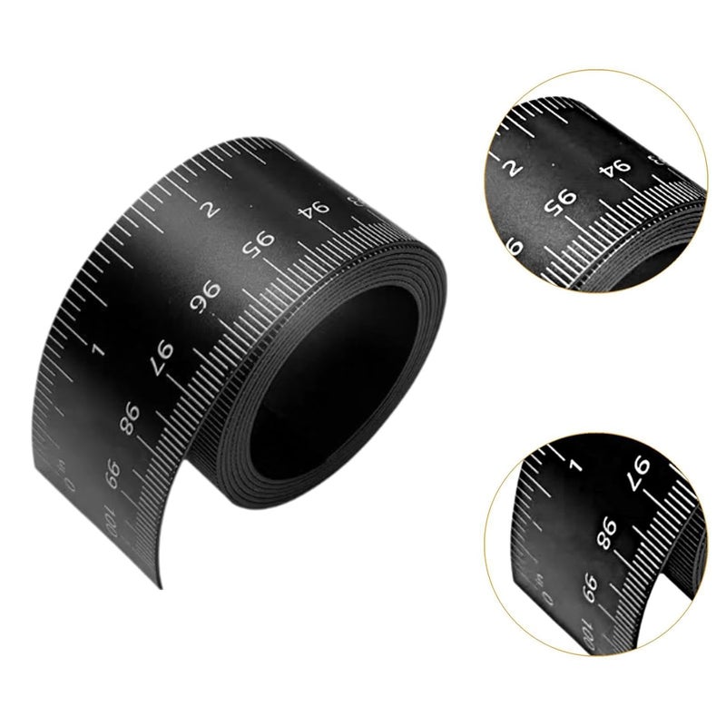 Black Flexible Ruler Tape 1M Roll Up Design Measuring Tool for Frame Edge and Tear Fences - Image 4