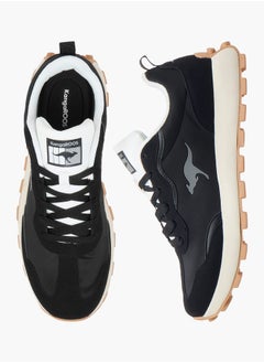 Men's Logo Print Sports Shoes with Lace-Up Closure
