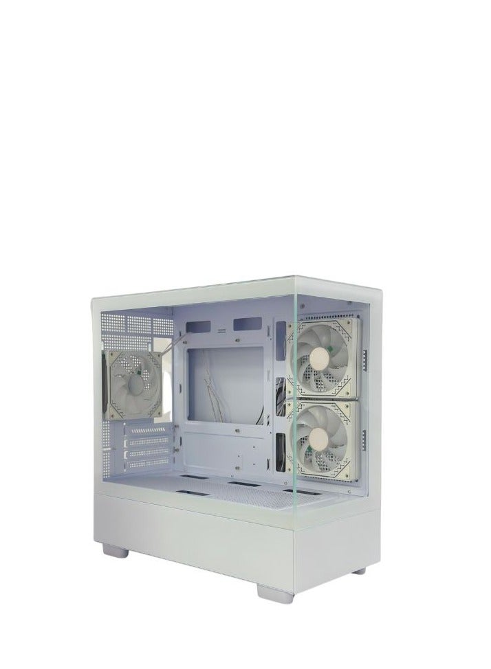 WJCOOLMAN (أبيض) WJ COOLMAN BLADE ELITE 3F – صندوق Micro-ATX مع 3 مراوح RGB مثبتة مسبقًا - Image 2
