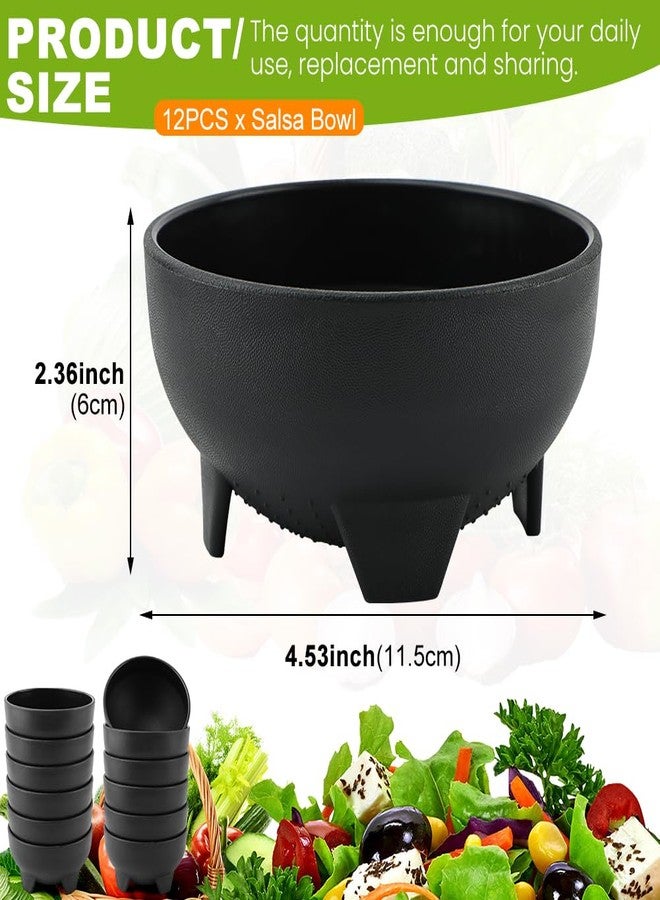 Loyanger 12 Pcs Salsa Bowls, Durable Traditional Mexican Serving Bowl, Mexican Guacamole Sals-a Bowl Salsa Serving Dish Plastic Sals-a Containers for Sauce, Chips, Dip, Nuts - Image 2