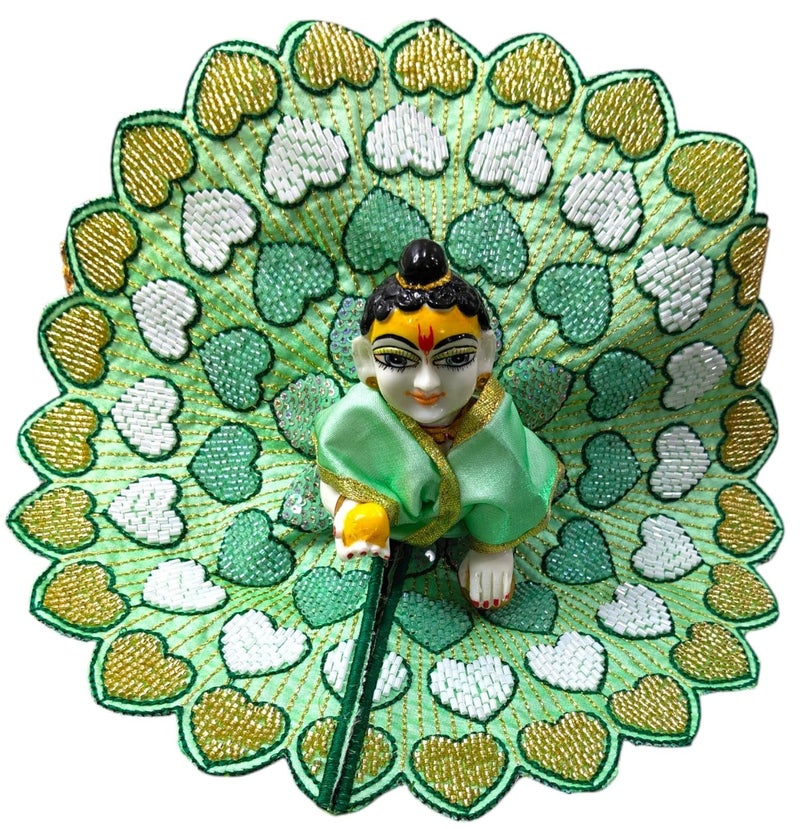Partish Laddu Gopal Heavy Poshak Pack of 4 l Ladoo Gopal Dress l Bal Gopal l Kanha Ji Thakur Ji Heavy Dress Size 2 (Pack of 4, Size 2) - Image 4