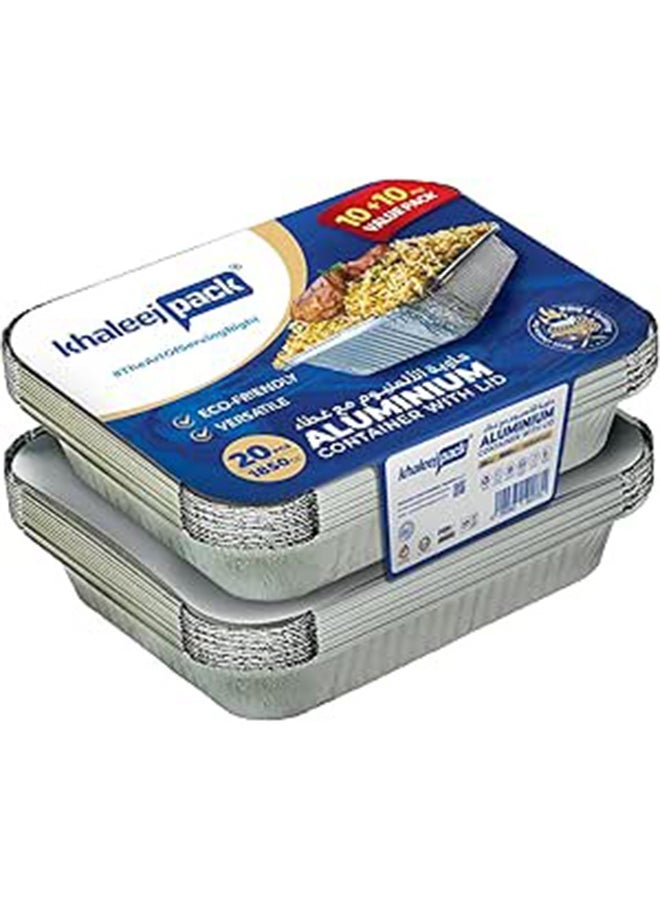 Khaleej Pack Super saver Aluminium container1850ml Pack of 20 Pcs - Special Offer Combo Pack - 83185 - Image 1