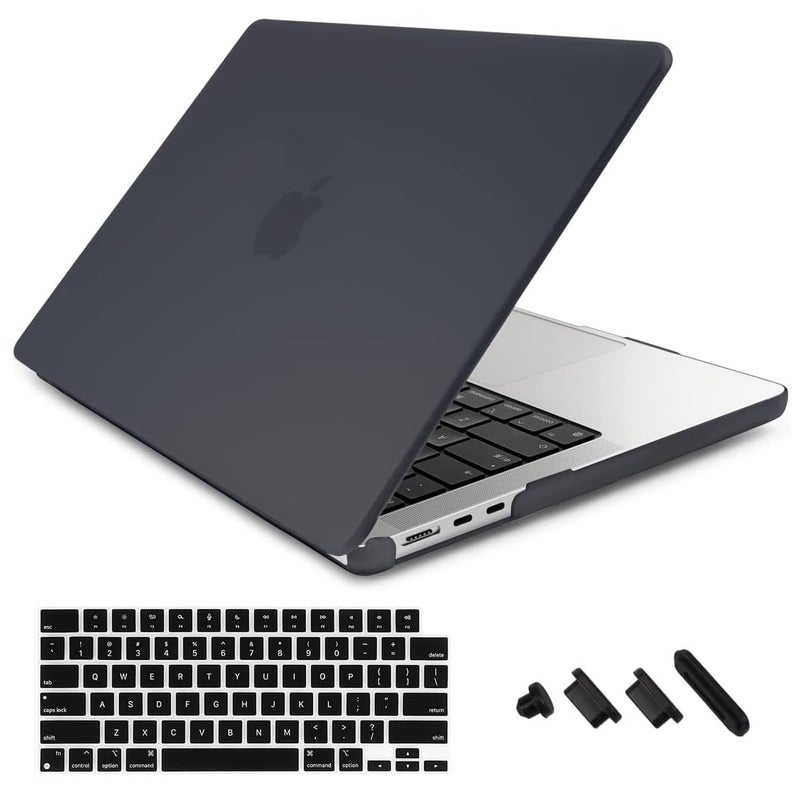 Midkart Case Compatible with MacBook Air 13.6 inch M5 M4 M3 M2 Release 2026-2022 A3449 A3240 A3113 A2681 Touch ID Hard Shell Cover Keyguard Dust Plugs for MacBook Air 13 inch Case, Smoke Black - Image 1