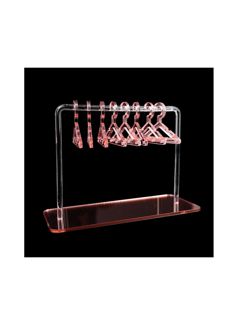 8 pcs Coat Hanger Polymer Clay Soft Pottery Earrings Stand Organizer Hanger Shape Tabletop Jewelry Display Holder for Earring pink - Image 2