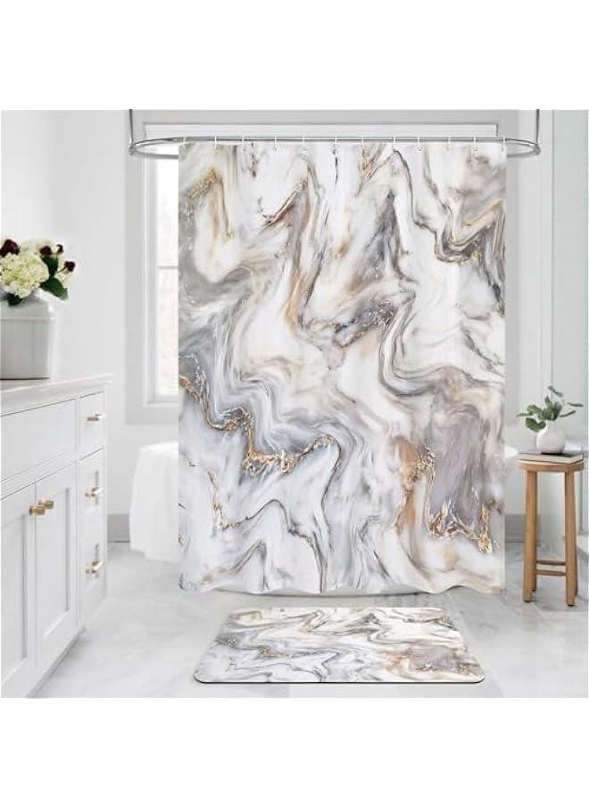 Grey Gold Marble Shower Curtain Set, Abstract Modern Shower Curtain for Bathroom Decor, Luxury Standard Shower Curtain for Bathtub, Waterproof Washable Fabric Shower Curtain, 72 x 72 - pzsku/ZCDD9DF779C32F088C5F0Z/45/_/1728617500/45132566-902e-4276-afa2-88c09562b0c6