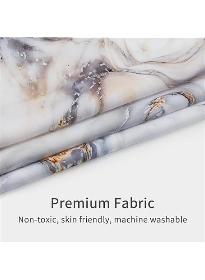 HOOKOR Grey Gold Marble Shower Curtain Set, Abstract Modern Shower Curtain for Bathroom Decor, Luxury Standard Shower Curtain for Bathtub, Waterproof Washable Fabric Shower Curtain, 72 x 72 - Image 5