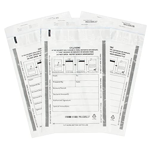 zmybcpack 500 Pack Deposit Bags, Tamper-Evident Bags, Security Bank Pocket, Cash register bags (6x9 Inch, White) by zmybcpack - Image 1
