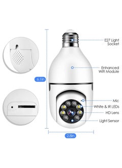 YOMNA E27 Bulb Camera, 1080P Security Camera System with 2.4GHz WiFi, 360 Degree Wireless Home Surveillance Cameras, Night Vision, Two Way Audio, Smart Motion Detection  - Image 3