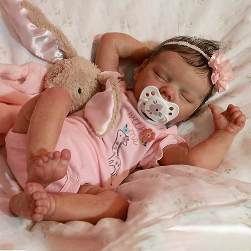 KOKOMANDY Cute Reborn Baby Dolls Full Body Silicone 18 inch Sleeping Reborn Newborn Baby Realistic Girl Real Life Silicone Babies Anatomy Correct Bath Doll Toys for Girls Age 6 Year Old - Image 1