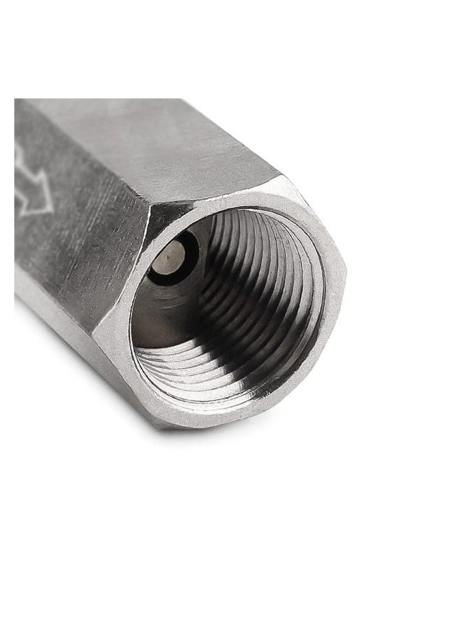 2 Pcs Air Check Valve G1/4 Inch Female Threaded Full Ports One Way Silver Water Brass Non-Return Check Valve - Image 4