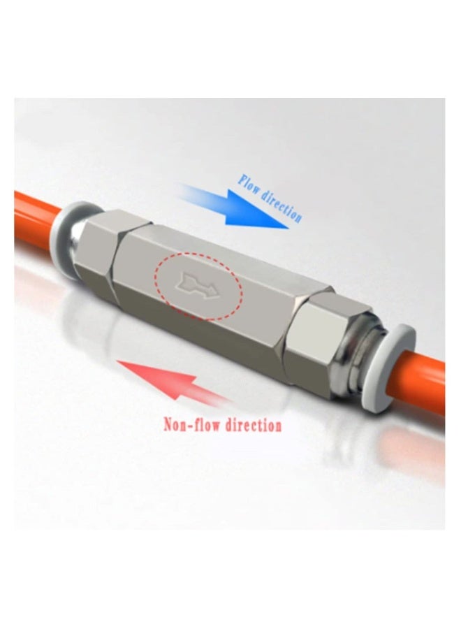 2 Pcs Air Check Valve G1/4 Inch Female Threaded Full Ports One Way Silver Water Brass Non-Return Check Valve - Image 3