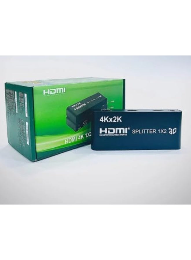 HDMI Splitter 1x2 – 4K/2K Full HD 1080p Video Switch with Amplifier Display - Image 1