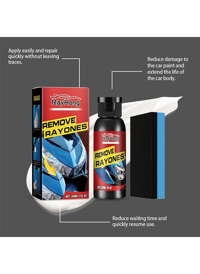 RAYHONG - Remove Rayones，Car Scratch Repair Nano Spray, Car Scratch Removal Spray, Paint Restorer Spray, Scratch and Swirl Remover, Ceram Coat Car Paint Sealant, Magic Scratch Remover for Cars, with Sponge (30ml) - Image 1