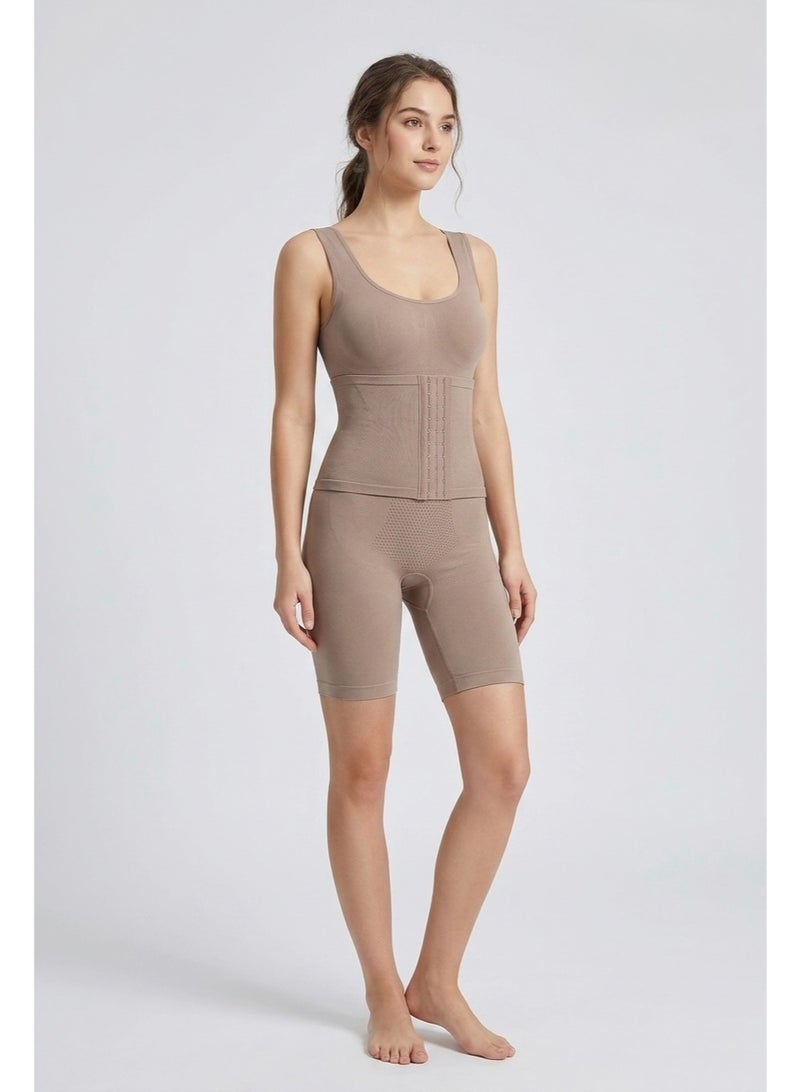 Women's Seamless Shaping Bodysuit with Tummy Control and Adjustable Hooks - Image 1