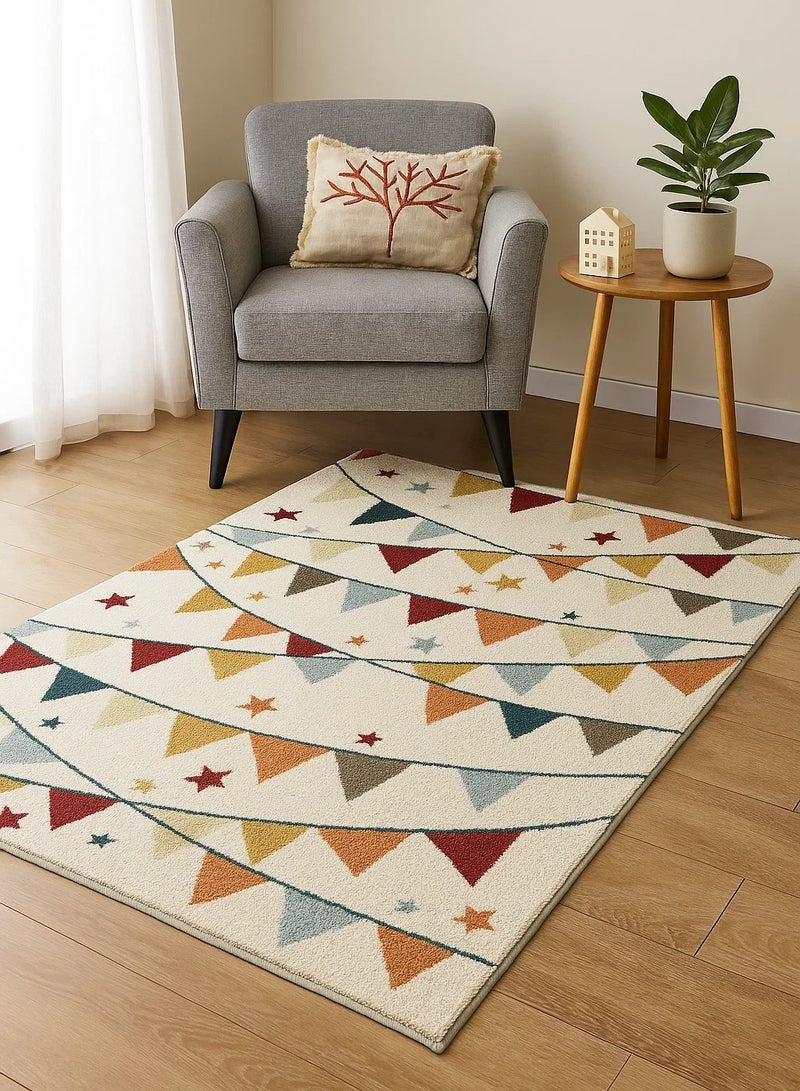 لوفت TAMARAI، سجادات غرفة المعيشة على الطراز الحديث، سجادات أرضية ناعمة، سجادات سجاد، وسائد أريكة غير قابلة للانزلاق، سجادات غرفة المعيشة القابلة للغسل، مقاس 120 × 170 سم، متعدد الألوان - 8426-GB4-Y - Image 1