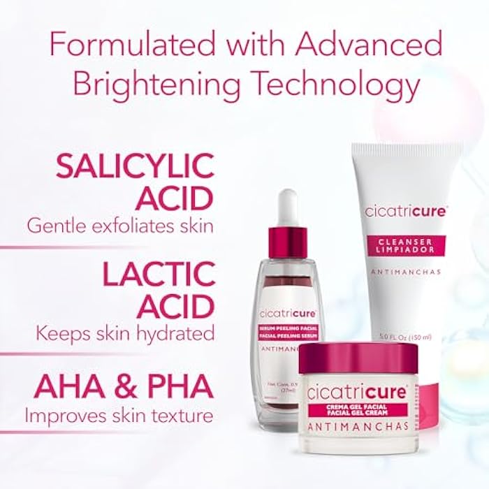 Cicatricure Antimanchas Skin Care Kit: AHA & PHA Exfoliating Face Wash, Brightening Serum, and Moisturizing Gel Cream - Dark Spot Reduction, Enhanced Glow, Paraben & Sulfate-Free - Image 5