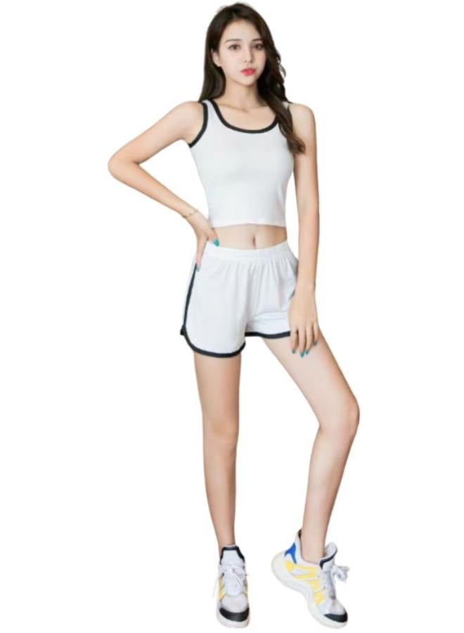 Two-piece Set Sleeveless Tank Top and Elastic Waist Shorts Outfits Women's Clothing Fit Small to Medium - Image 2