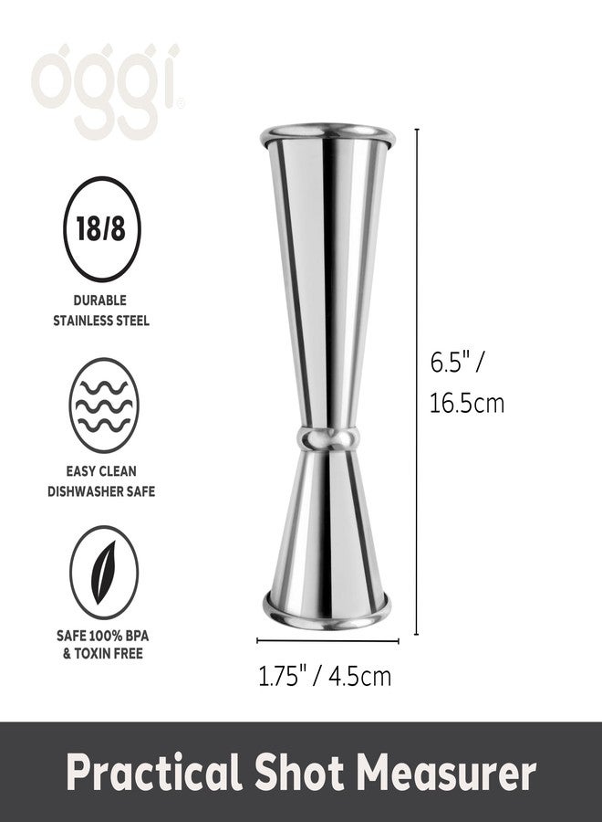 OGGI Japanese Jigger for Bartending, Double Jigger 2 oz 1 oz, 30ml/60ml, Shot Measure Jigger, Ideal Bartender Accessories, Stainless Steel - Image 2
