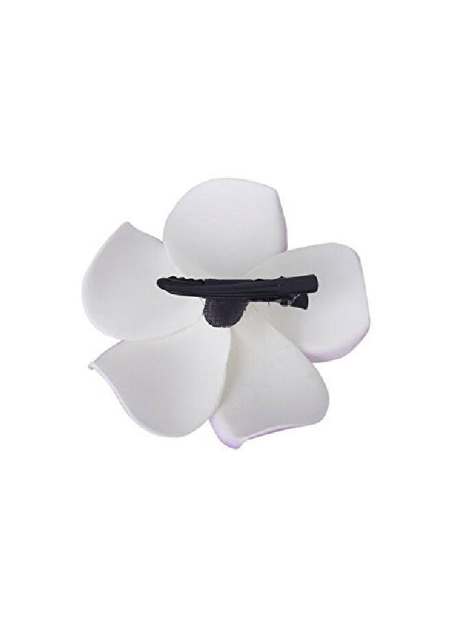 Elandy 12Pcs Women Girls 236" Hawaiian Hawaii Bohemia Style Plumeria Foam Flower Hair Clips Decoration Hair Barrette Hairpin For Bridal Wedding Party Beach Holiday (Purple) - Image 4