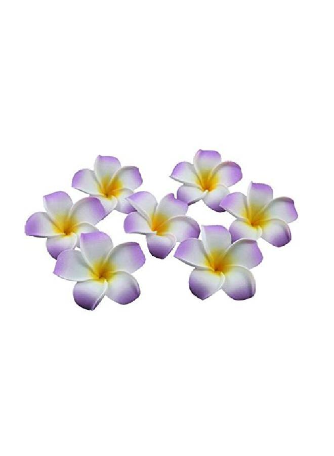 Elandy 12Pcs Women Girls 236" Hawaiian Hawaii Bohemia Style Plumeria Foam Flower Hair Clips Decoration Hair Barrette Hairpin For Bridal Wedding Party Beach Holiday (Purple) - Image 2