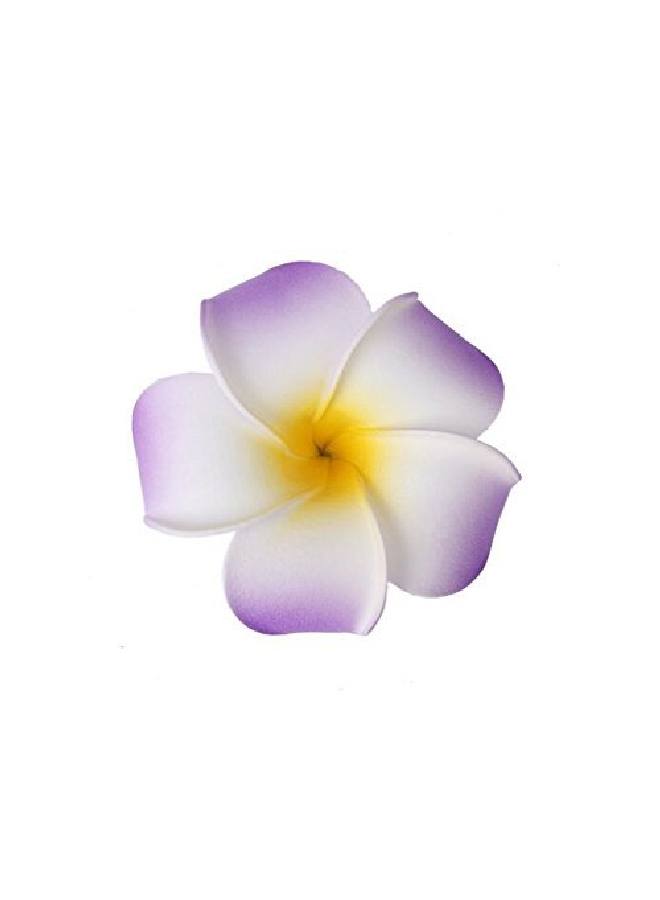 Elandy 12Pcs Women Girls 236" Hawaiian Hawaii Bohemia Style Plumeria Foam Flower Hair Clips Decoration Hair Barrette Hairpin For Bridal Wedding Party Beach Holiday (Purple) - Image 3