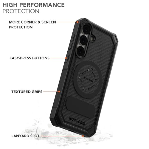Rokform Rugged Case Compatible with Galaxy S25 Plus Magnetic Cover with Twist Lock Drop Tested Armor Black - Image 3