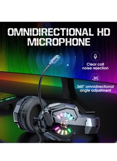 onikuma X32 RGB Noise Cancelling Wired Headphones Gaming Headset  - Image 3