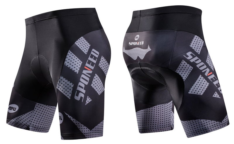 sponeed Men Bike Pants Padded Racing Fit Riding Bicycle Bottoms Cycling Clothes Shorts US M Gray - Image 2
