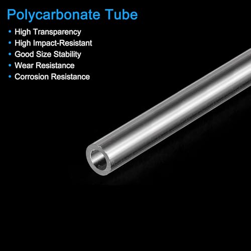 MECCANIXITY Plastic Pipe Rigid Polycarbonate Round Tube Clear 0.16"(4mm) ID 0.23"(6mm) OD 9.6" (245mm) High Impact for Lighting, Models, Water Plumbing, Pack of 5 - Image 4