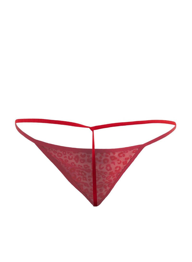 trendyol Red Leopard Patterned Panty Babydoll/Fantasy Nightgown - Image 5