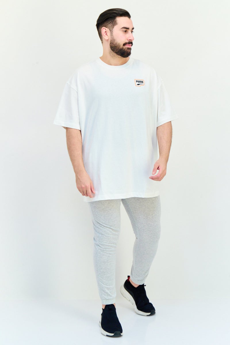 PUMA تي شيرت رجالي بأكمام قصيرة ومقاس مريح، أبيض - Image 4