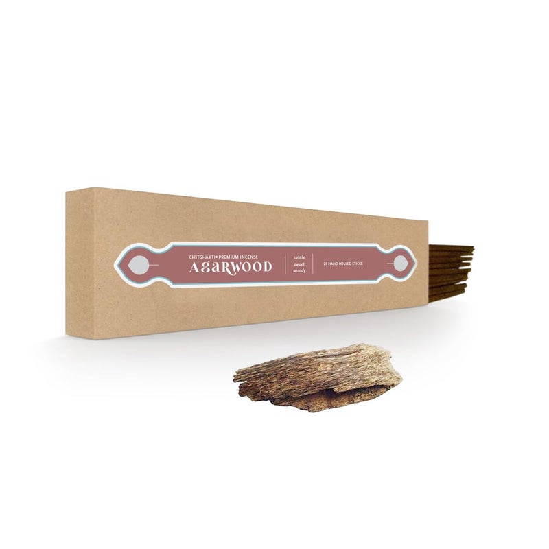Chitshakti Trust Chitshakti Agarwood Agarbatti for Pooja Set of 20 Herbal Incense Sticks Agarwood Fragrance Pack of 1  - Image 1