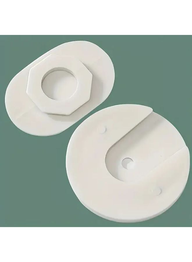 قطعتان حامل شريط طاقة أبيض مثبت على الحائط بدون حفر خطاف مأخذ كهرباء منظم توفير المساحة - Image 3