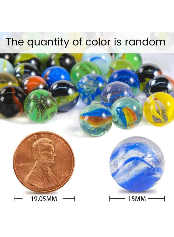 POPLAY Colorful Glass Marbles, 0.6inch Marbles Bulk for Kids Marble Games,DIY and Home Decoration - Image 2