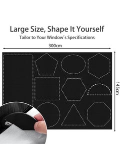 KYD Blackout Blind, Portable Blackout Blinds Stick On Window No Drill, 420D Black Out Fabric Portable Blackout Blinds Blackout Material Blinds Blackout 145 * 300cm  - Image 2