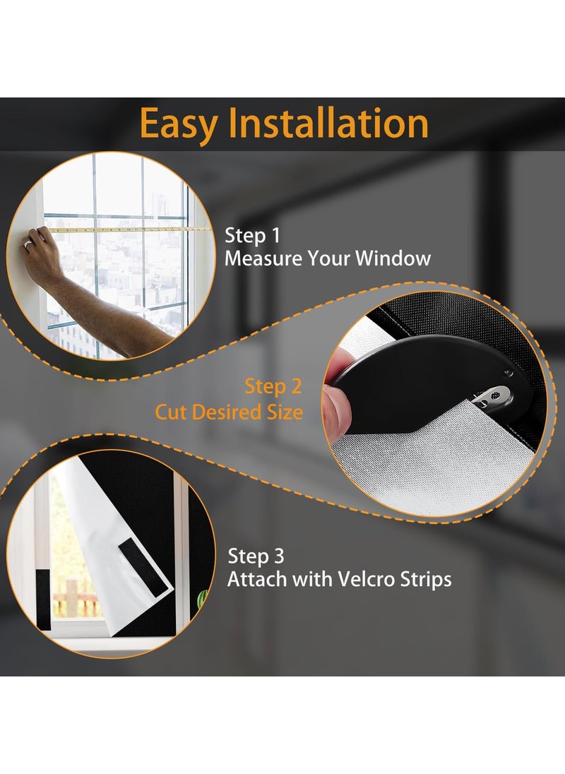 KYD Blackout Blind, Portable Blackout Blinds Stick On Window No Drill, 420D Black Out Fabric Portable Blackout Blinds Blackout Material Blinds Blackout 145 * 300cm  - Image 5