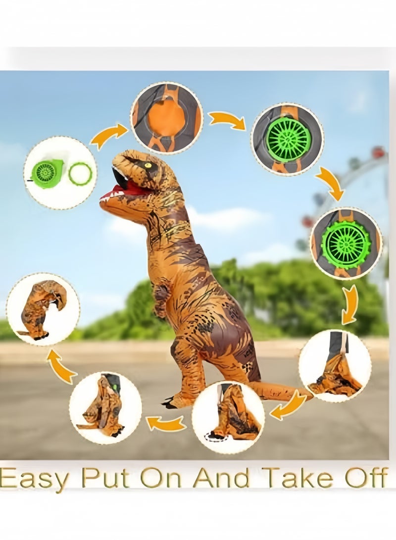 GGEROU Children Inflatable T-Rex Dinosaur Mascot Costume Party Festival Park Cosplay Clothing for 1.2-1.4m Kids - Image 5