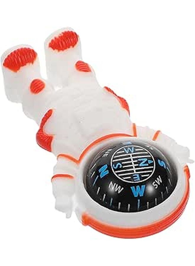 Orange Astronaut Car Compass Dashboard Mount Portable Vehicle Navigation Decor - Image 1
