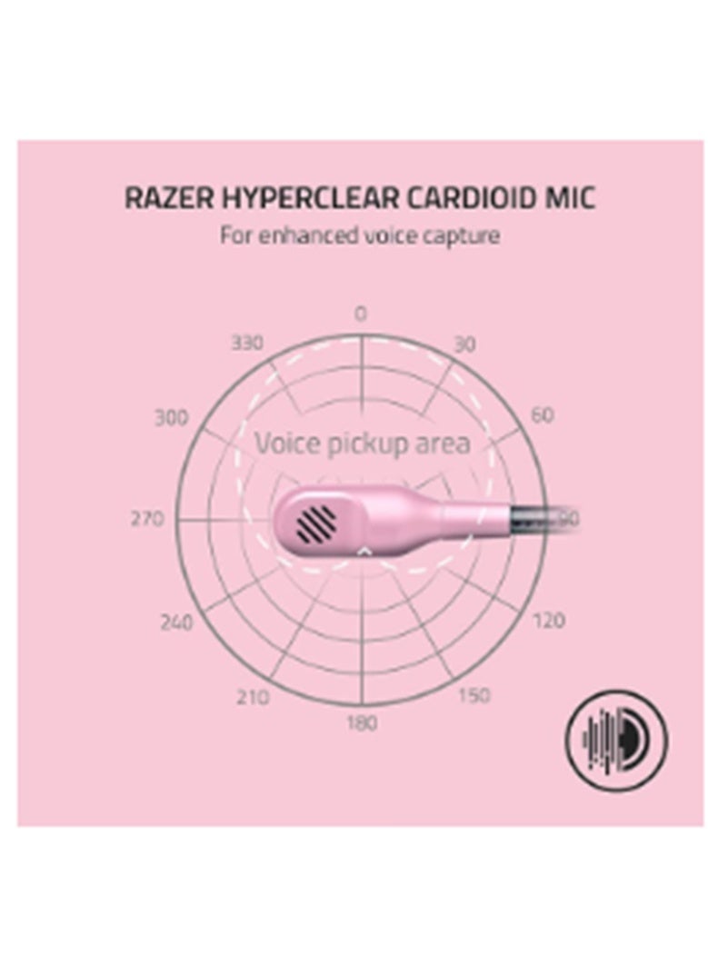 Razor RAZER BlackShark V2 X Gaming Headset, 7.1 Surround Sound Capable, TriForce 50mm Drivers, 3.5mm Jack, Breathable Memory Foam Cushion, For PC, PS4, Nintendo Switch, Quartz Pink | RZ04-03240800-R3M1 - Image 3