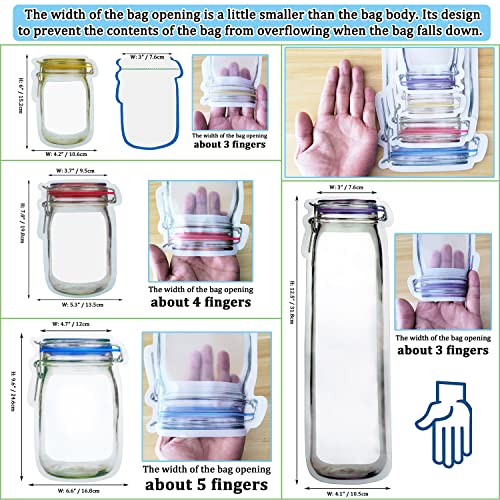 Laffeya Candy Nut Bag, Set of 24 Reusable Mason Jar Bags, Ideal for Fresh & Leakproof Snack Storage, Perfect Food Saver Bags - Image 2
