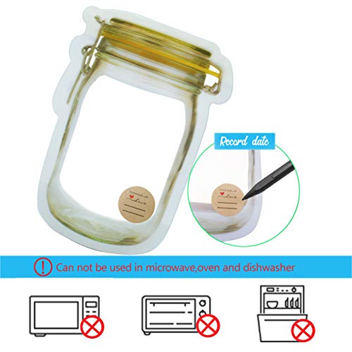Laffeya Candy Nut Bag, Set of 24 Reusable Mason Jar Bags, Ideal for Fresh & Leakproof Snack Storage, Perfect Food Saver Bags - Image 3