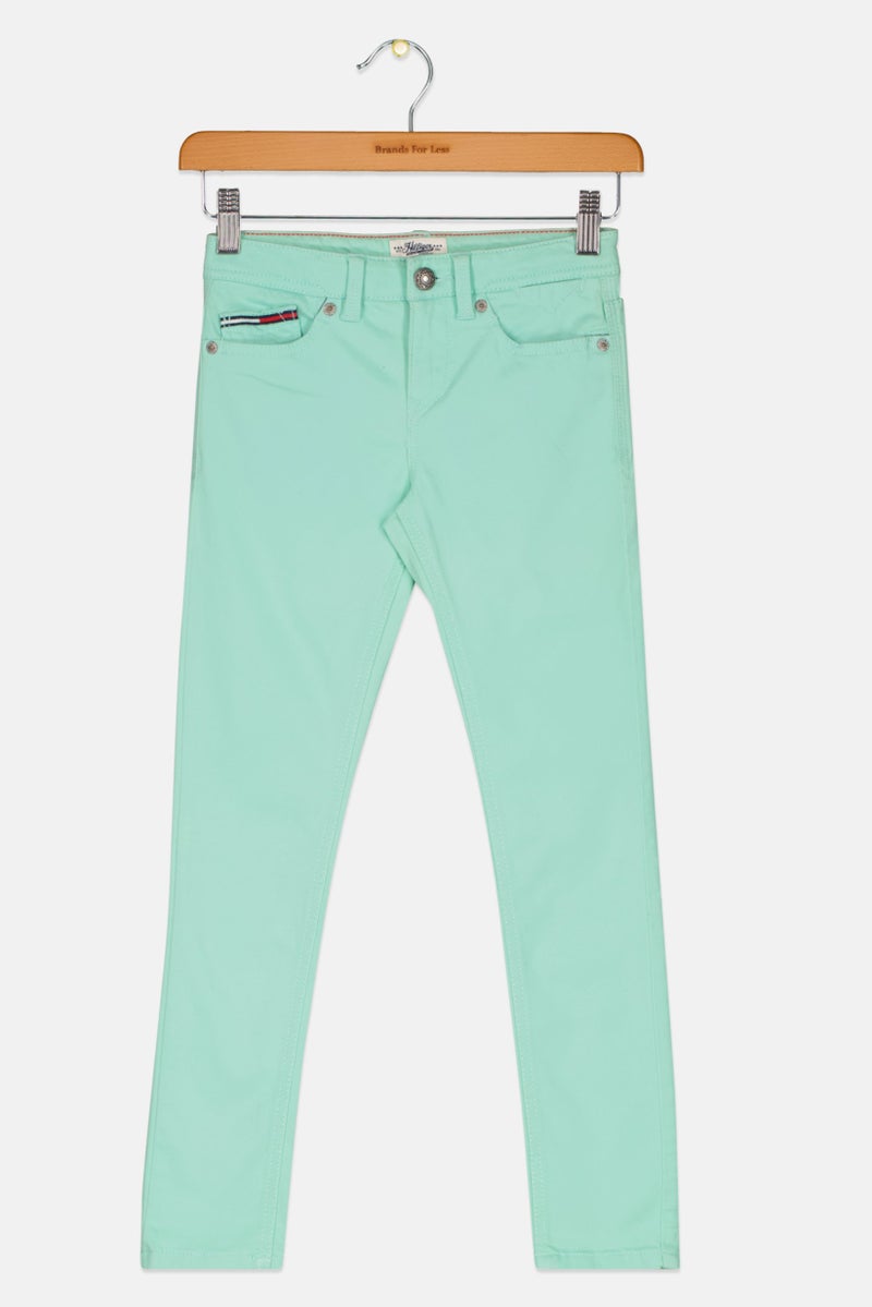 Tommy Hilfiger Denim Kids Girl Regular Fit Plain Pants, Green - Image 1