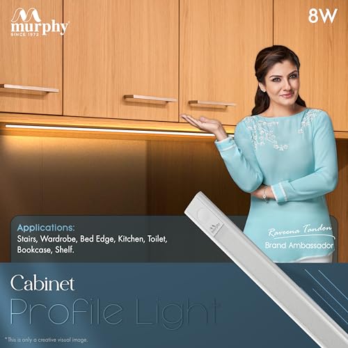 Murphy Aluminium 2 Feet Led Under Cabinet Lighting, 8W Under Cabinet And Under Counter Lighting, Led Profile Light : Warm White, Pack Of 10 - Image 5