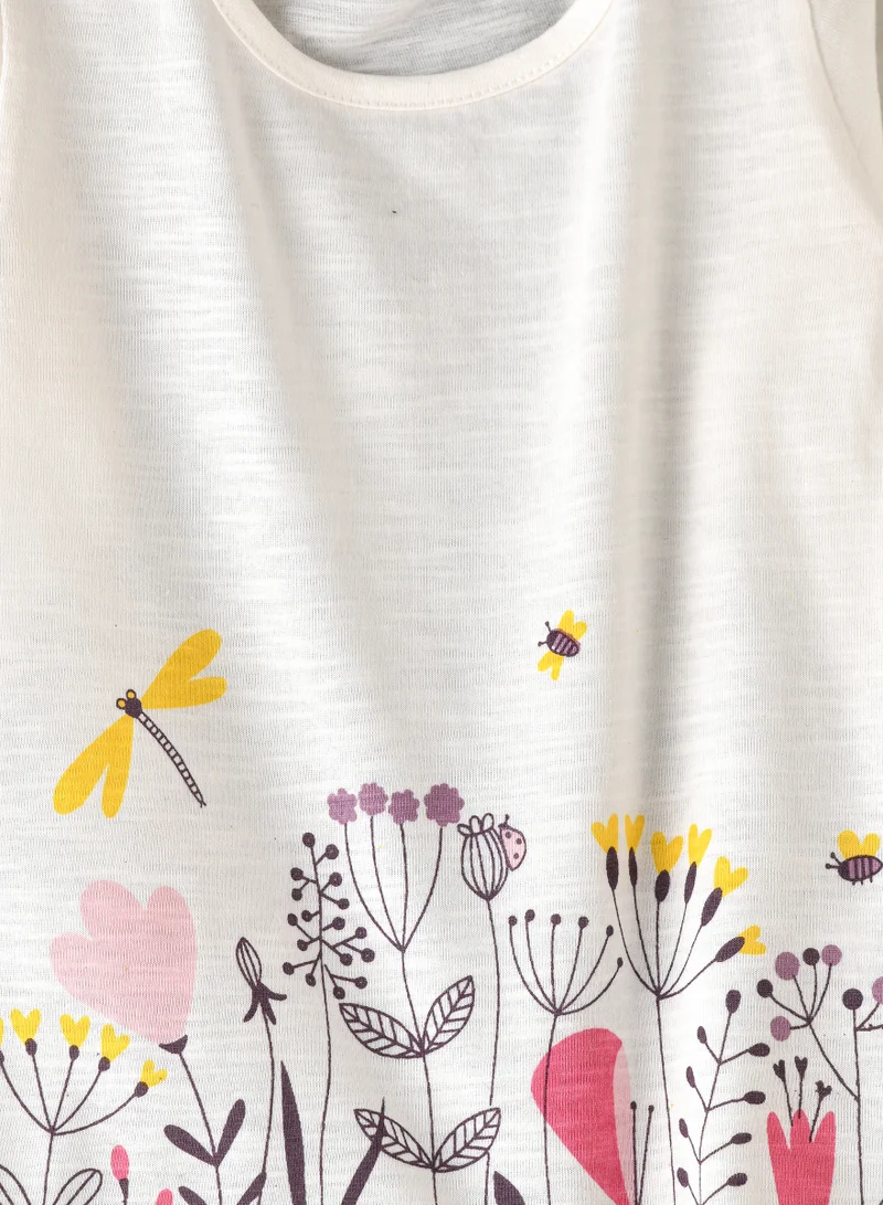 Jelliene Girls White Floral Long Sleeve Top