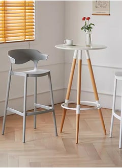 LANNY Jeffcoco Furniture Bar Stool, High Bar Chair Leisure Chair Bar Stool Outdoor Chair Home Bar Stool Plastic Chair Outdoor 4 leg High Chair (Grey 1 piece)  - Image 2