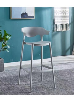 LANNY Jeffcoco Furniture Bar Stool, High Bar Chair Leisure Chair Bar Stool Outdoor Chair Home Bar Stool Plastic Chair Outdoor 4 leg High Chair (Grey 1 piece)  - Image 4