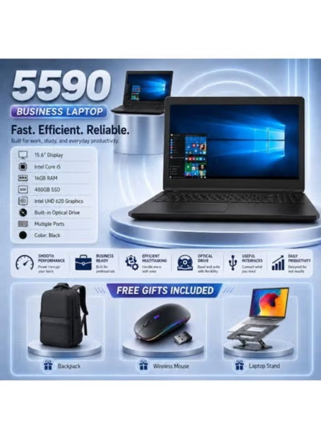 لابتوب عملي 12.5 بوصة بمعالج i7 وذاكرة 16 جيجابايت وSSD سعة 512 جيجابايت، تصميم محمول للعمل والإنتاجية مع استاند لابتوب وماوس وشنطة هدية - Image 1