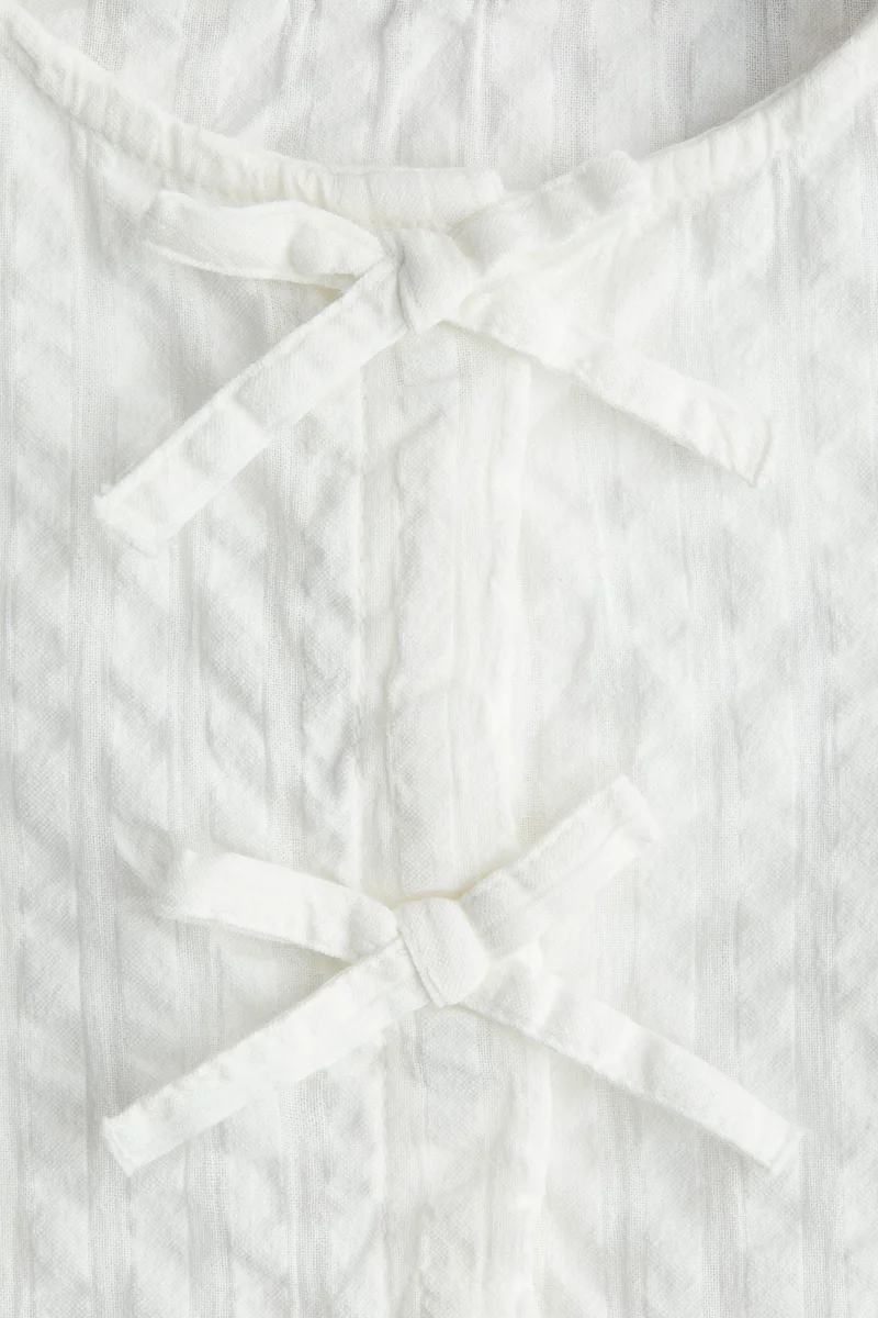 H&M Cotton seersucker peplum blouse