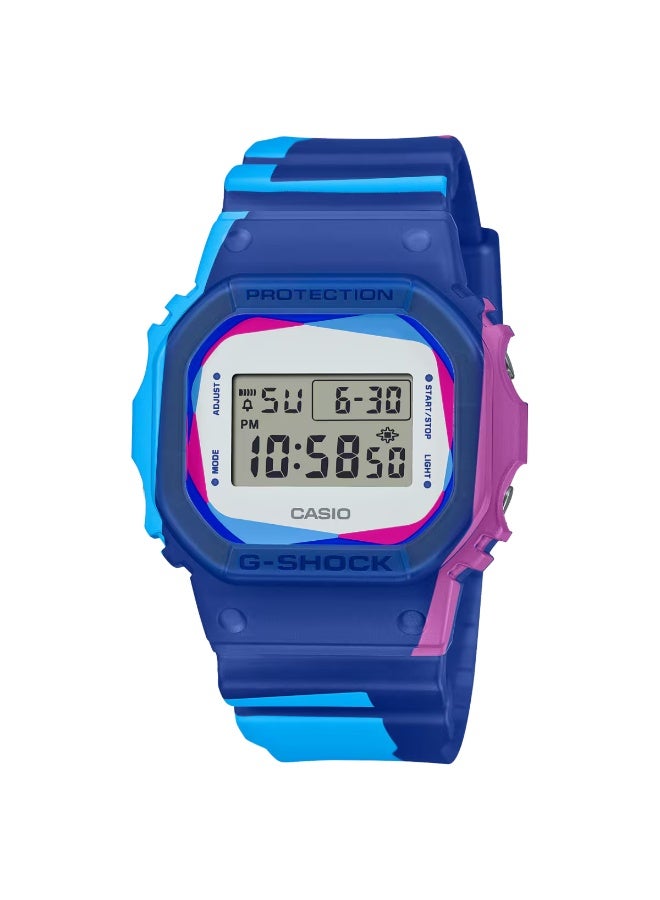 G-SHOCK Digital Men’s Watch DWE-5600PR-2D, 43.8 mm Blue Resin Case & Strap, Shock-Resistant, EL Backlight, 200 m WR - Image 1